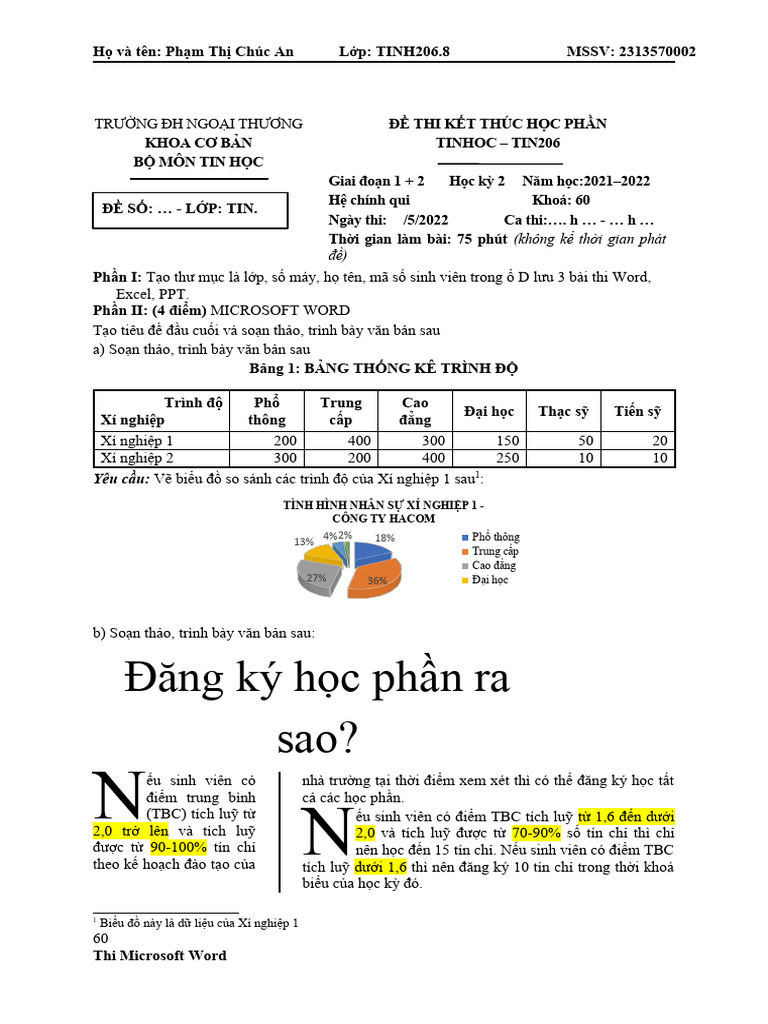 practice materials for tin học | PDF