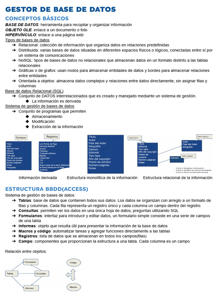 Gestor de Base de Datos | PDF | Bases de datos | Base de datos relacional