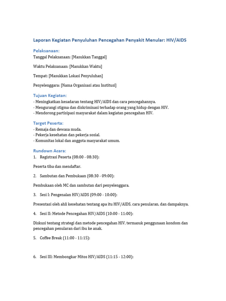 Laporan Penyuluhan HIV AIDS | PDF
