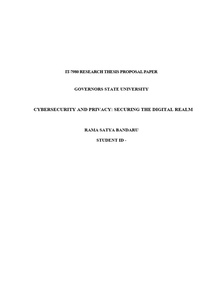 THESIS TOPIC PROPOSAL PAPER - Cybersecurity | PDF | Security | Computer ...