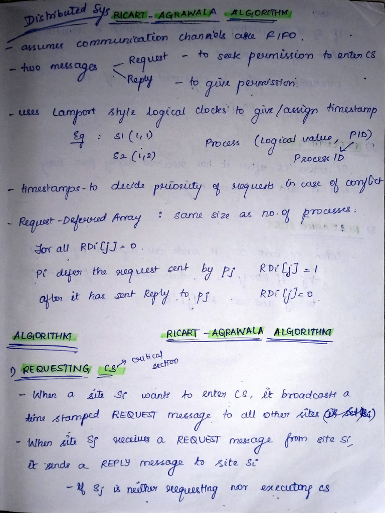 Ricart Agrawala Algorithm | PDF