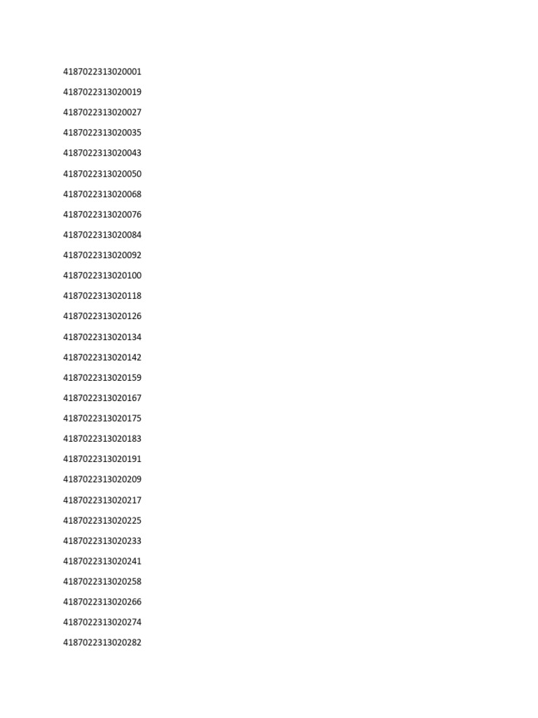Numeric Sequence Document | PDF