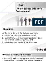 Unit III. The Philippine Business Environment