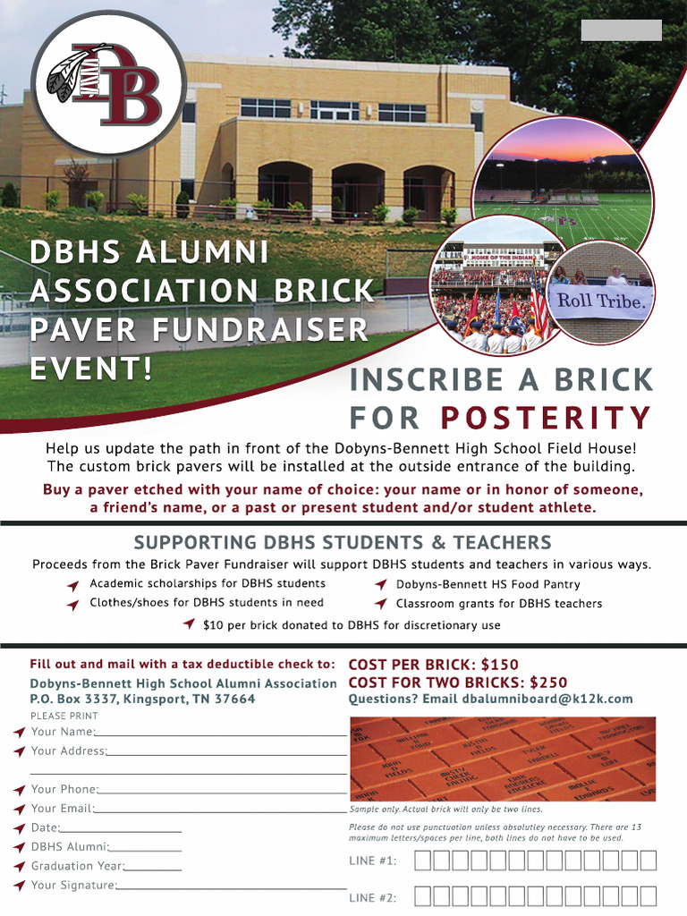 Dbhs Alumni Association Brick Paver Fundrai SER Event!: Supporti NG ...