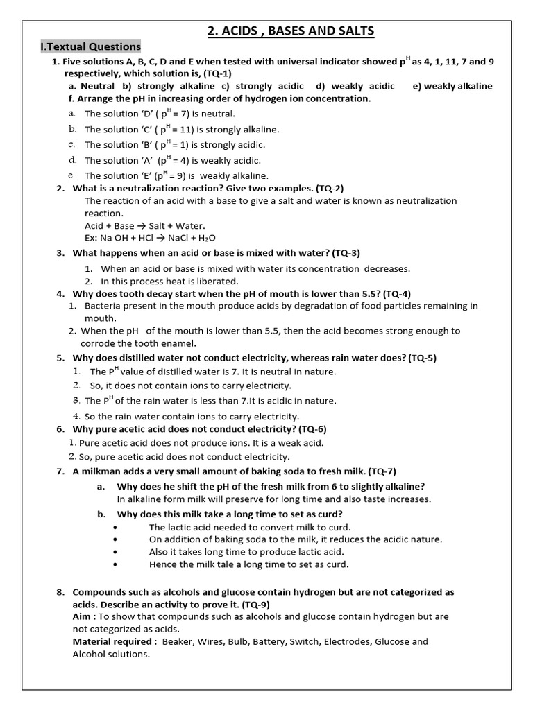 Acids Bases 2020 Final | PDF | Ph | Acid