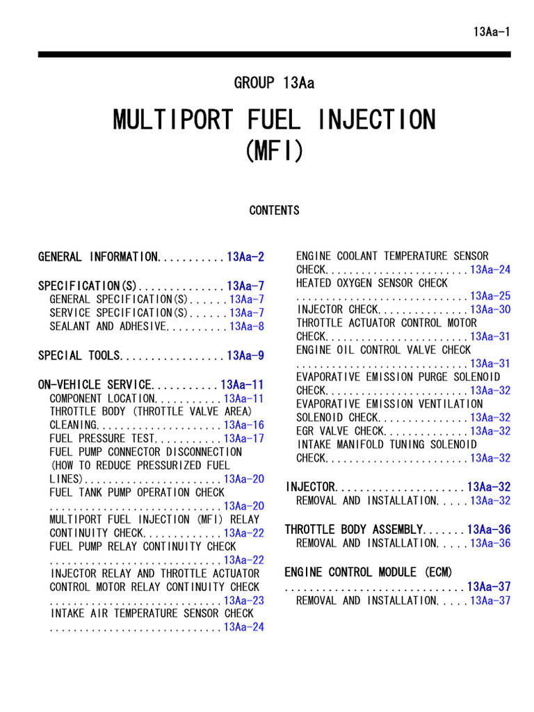 Multiport Fuel Injection System Guide | PDF | Throttle | Fuel Injection