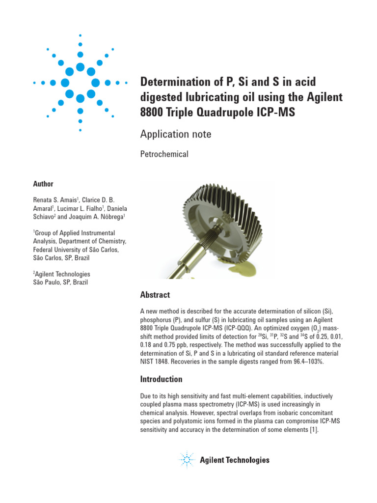 5991 4513en determination of p si and s in acid digested lubricating