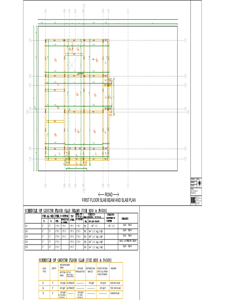 8 - First Floor Slab Beam & Slab Plan With Schedule | PDF | Structural ...
