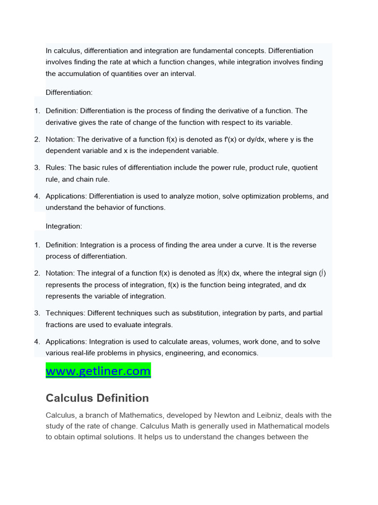 In Calculus | PDF | Derivative | Integral
