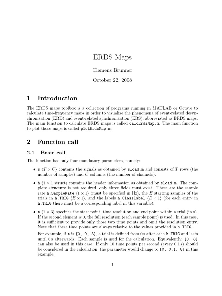 ERDS Maps Toolbox for MATLAB | PDF | Parameter (Computer Programming ...