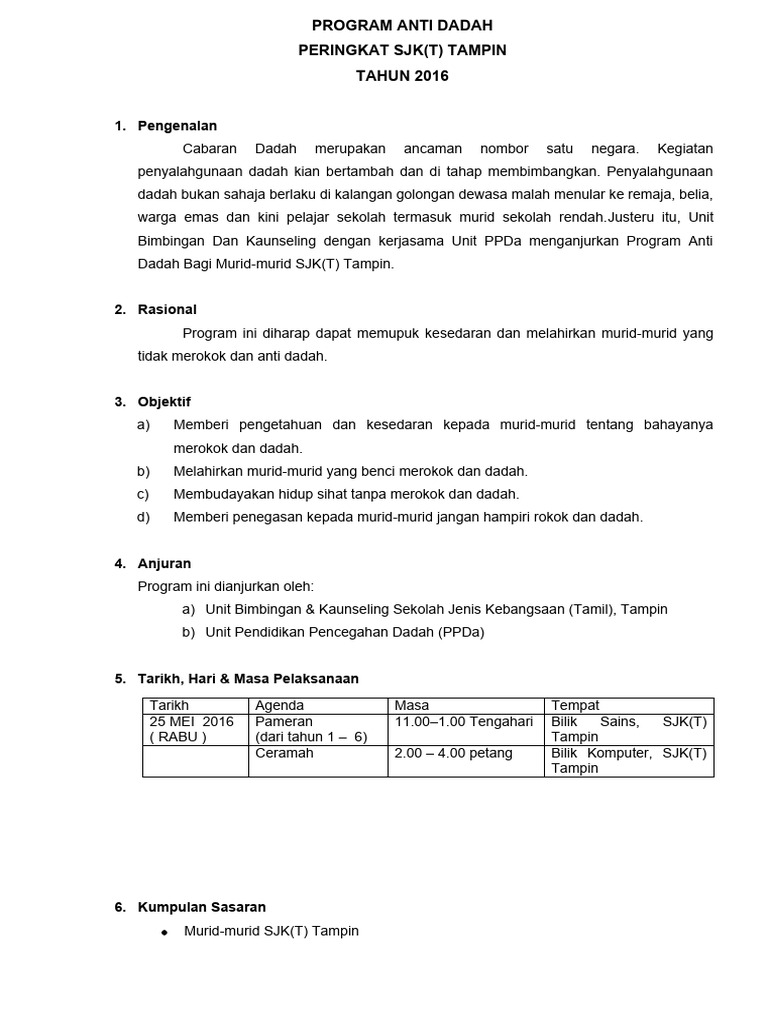 Program Anti Dadah | PDF