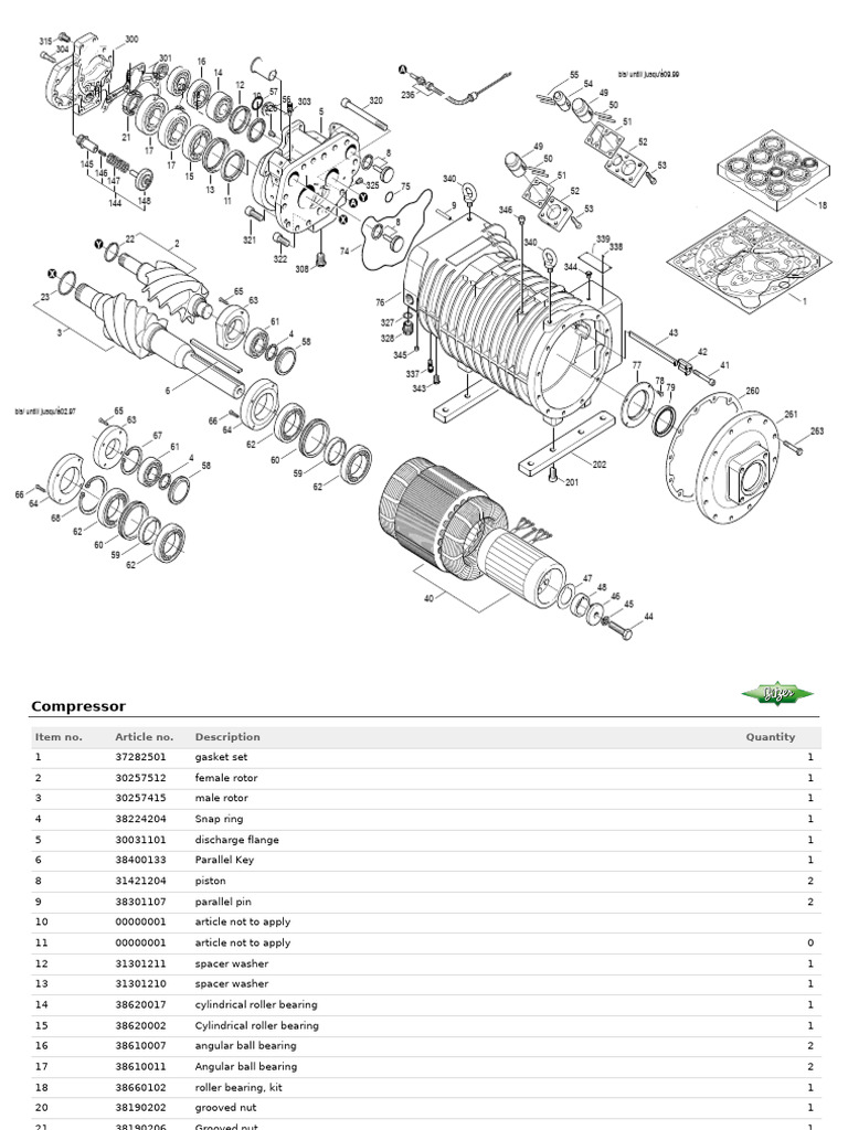 Compressor Parts and Accessories List | PDF | Electrical Connector | Screw