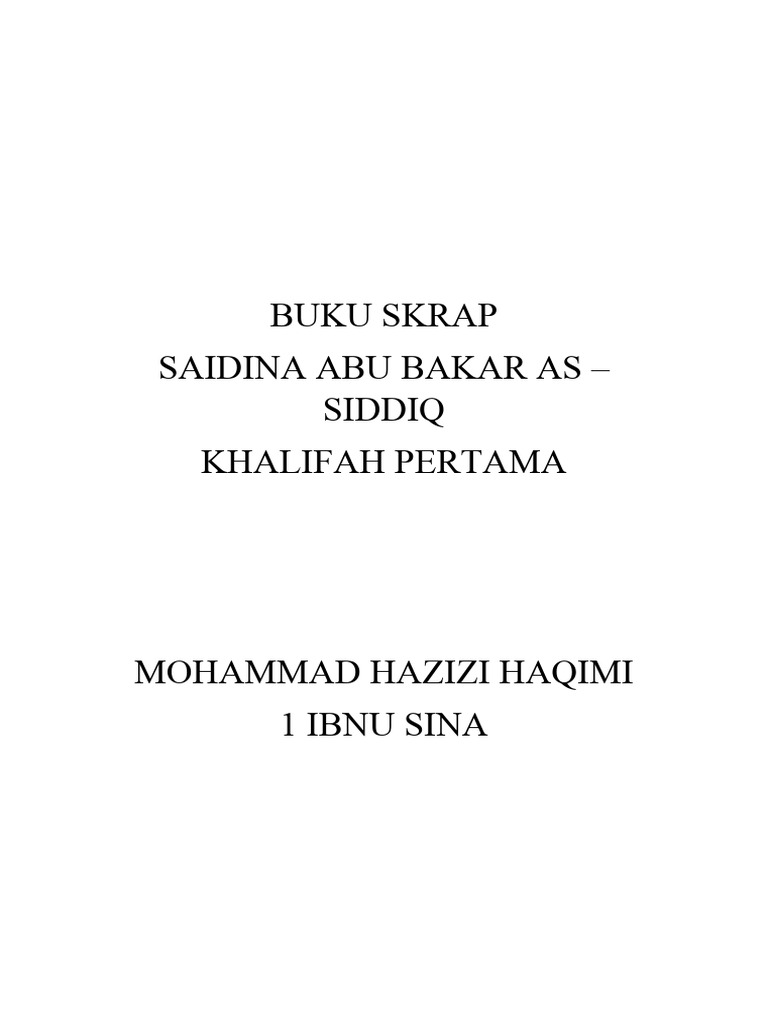 Buku Skrip Saidina Abu Bakar As Pdf