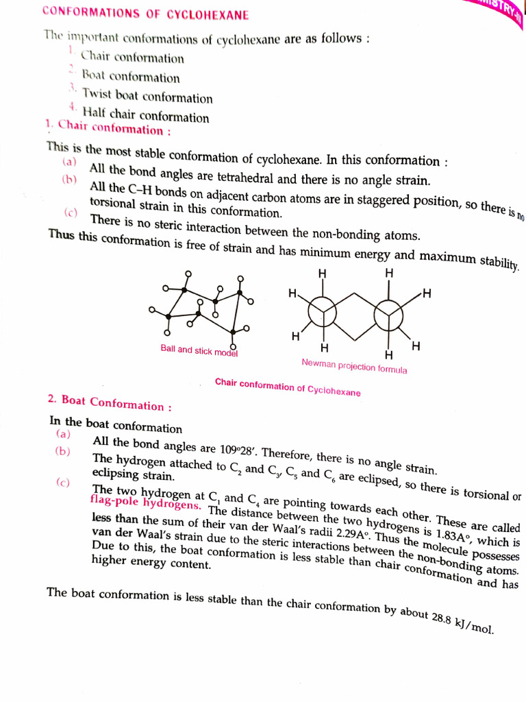 Confirmation of Cyclohexane | PDF | Conformational Isomerism | Organic ...