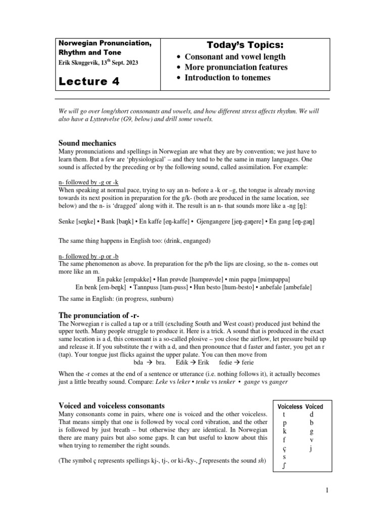 Lecture+4 | Download Free PDF | Tone (Linguistics) | Vowel