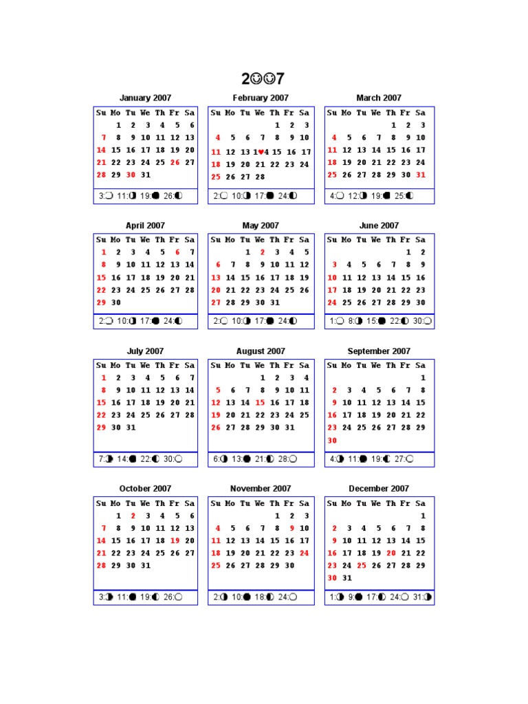 2007 Calendar | PDF | Religious Festivals | Observances