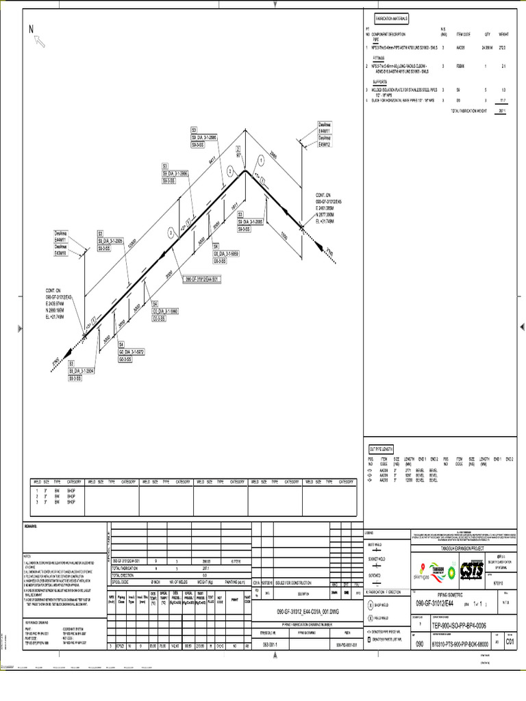 Piping Isometric Drawing for Tangguh Project | PDF | Pipe (Fluid ...