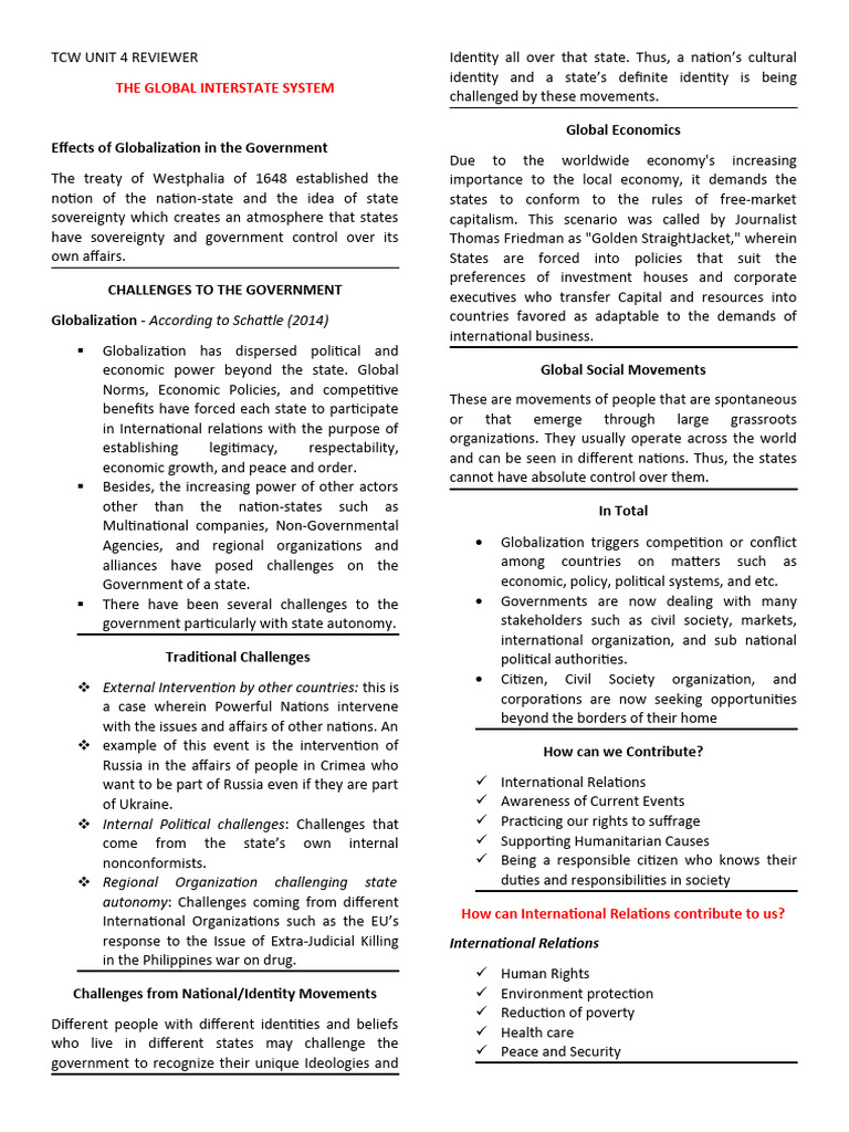 Globalization's Impact on State Sovereignty | PDF | United Nations ...