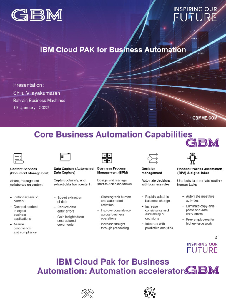 IBM Cloud Pak for Business Automation PDF Automation Cloud Computing