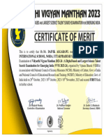 DAIVIK AGGARAWL School Ranker Certificate