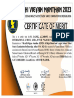 DAIVIK AGGARAWL District Ranker Certificate