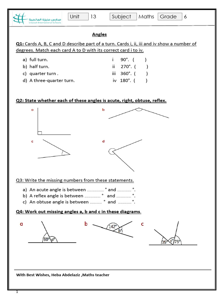 Grade 6 Maths: Understanding Angles | PDF | Triangle | Classical Geometry