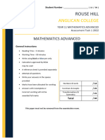 2022 Yr 11 Mathematics Advanced Assessment Task 1