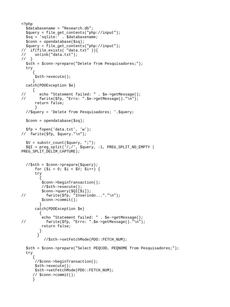SQLite Database Management Script | PDF
