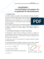 Etude des caractéristiques mécaniques des machines et quadrants de fonctionnement