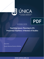 Teaching Lesson Planning To EFL Preservice Teachers - A Review of Studies - Working - Paper