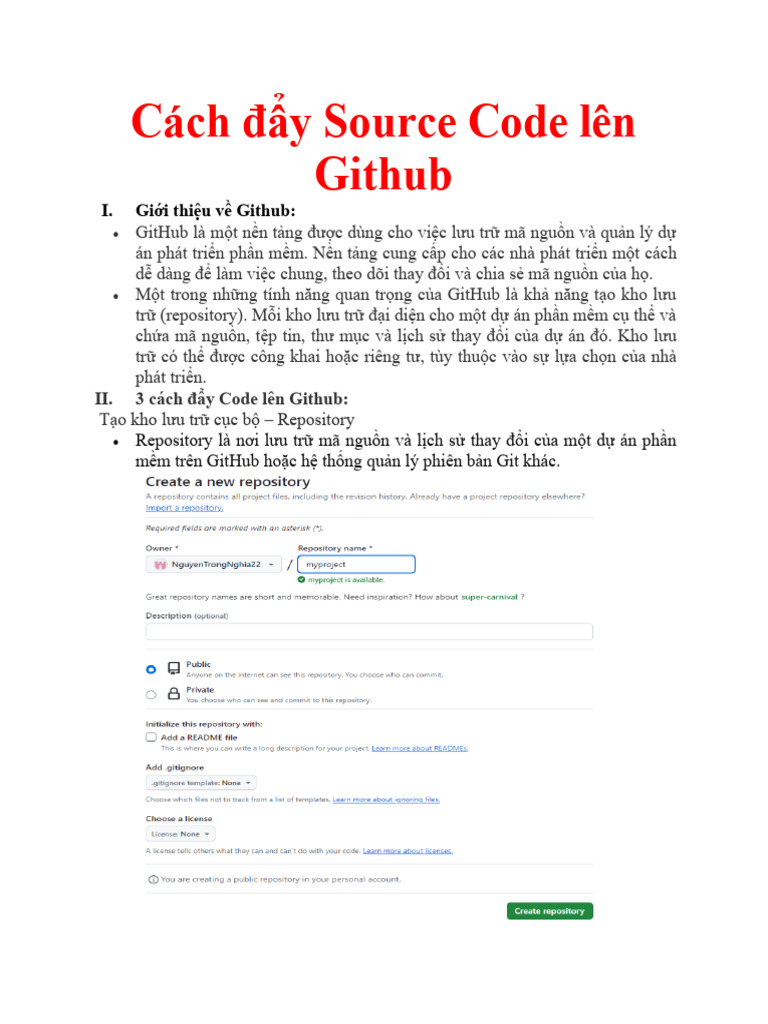 Cách Đẩy Source Code Lên Github | PDF