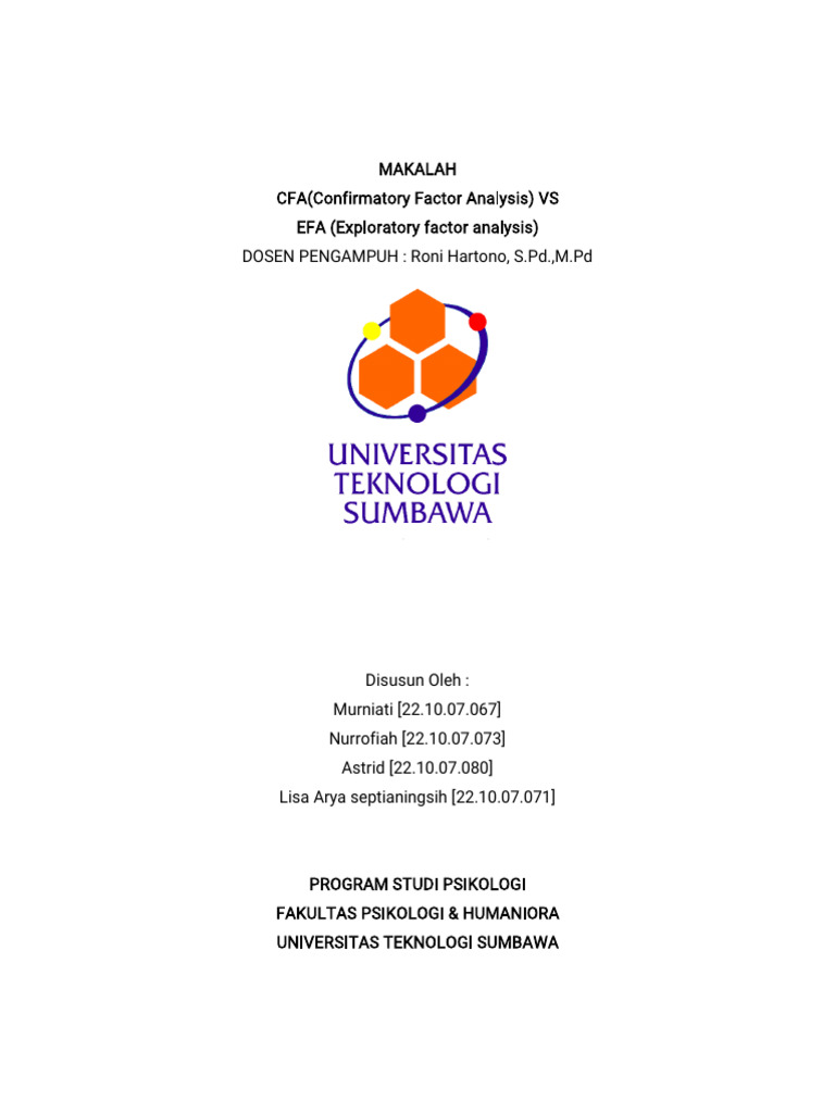 Perbandingan EFA dan CFA dalam Penelitian | PDF