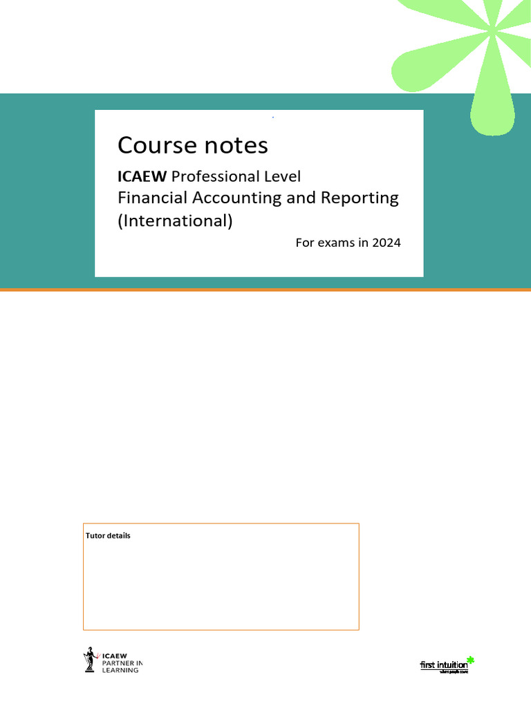 Icaew Far Coursenotes 2024 | PDF | International Financial Reporting ...