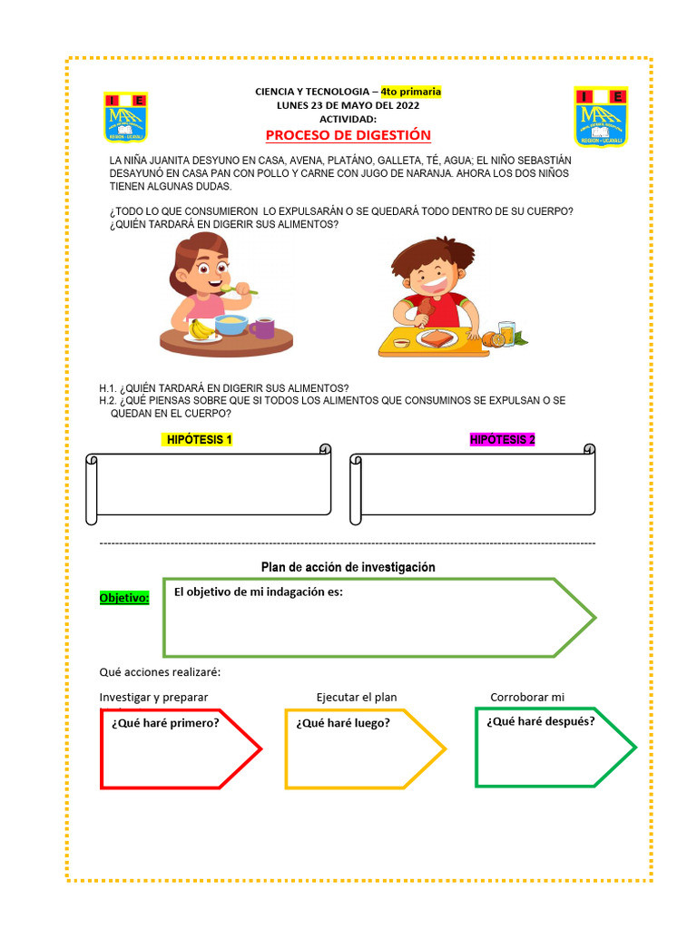 Ficha - Ciencia y Tecnologia - E2 - S1 - L - 4tob - 2022 | PDF ...