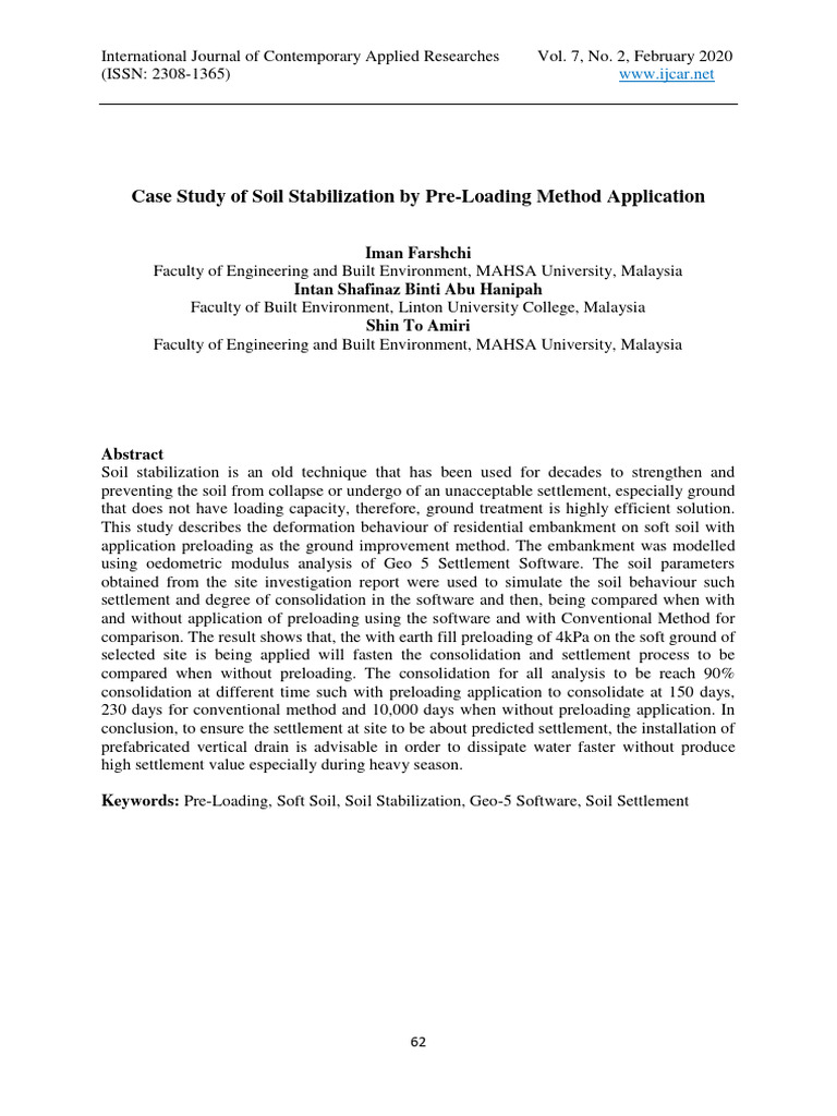 Soil Stabilization via Pre-Loading Method | PDF | Soil | Natural Materials