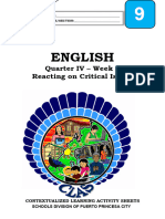 English9 - q2 - CLAS5 - Reacting On Critical Issues - v5 Carissa Calalin