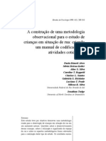 Construção Metodologia Observação Crianças em Situação de Rua