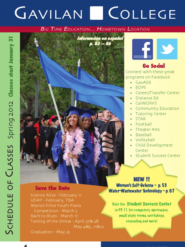 Gavilan College Spring 2012 Class Schedule | PDF | G.I. Bill | Student  Financial Aid In The United States