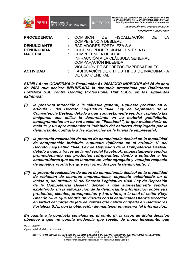 procedencia-comisi-n-denunciante-radiadores-fortaleza-s-a-denunciada