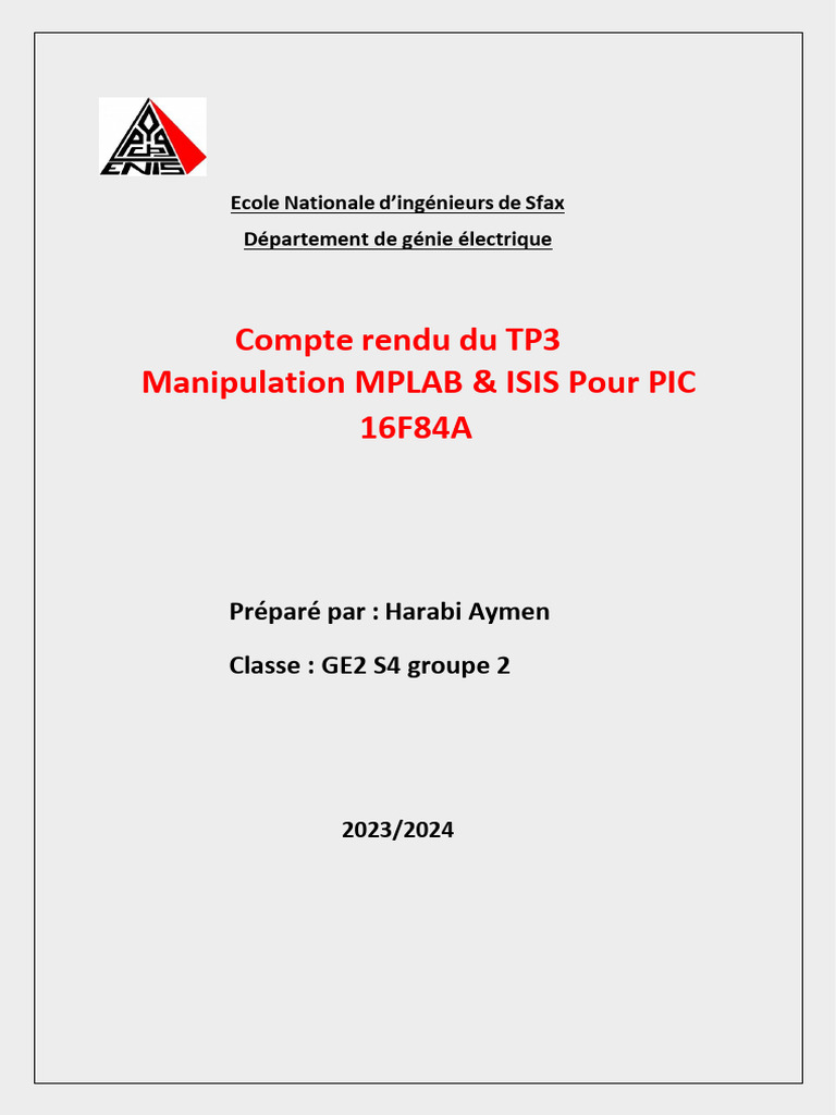 TP3 : Programmation PIC 16F84A avec MPLAB | PDF | Matériel informatique ...
