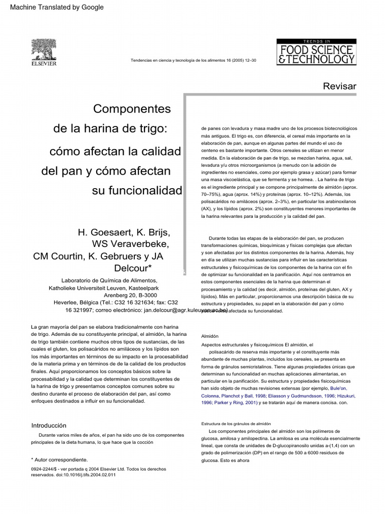 Whea flour contituents hoy they impact bread quality and how to