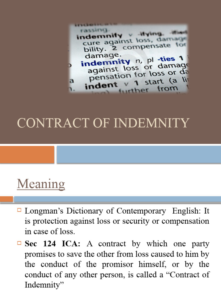 Understanding Contracts of Indemnity | PDF | Indemnity | Guarantee