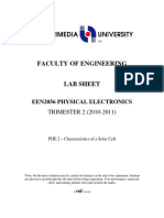 Experiment PHE2- Characteristics of a Solar Cell