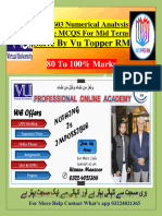 MTH603 Mcqs MidTerm By Vu Topper RM