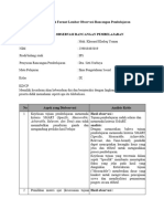 Format Lembar Observasi Rancangan Pembelajaran