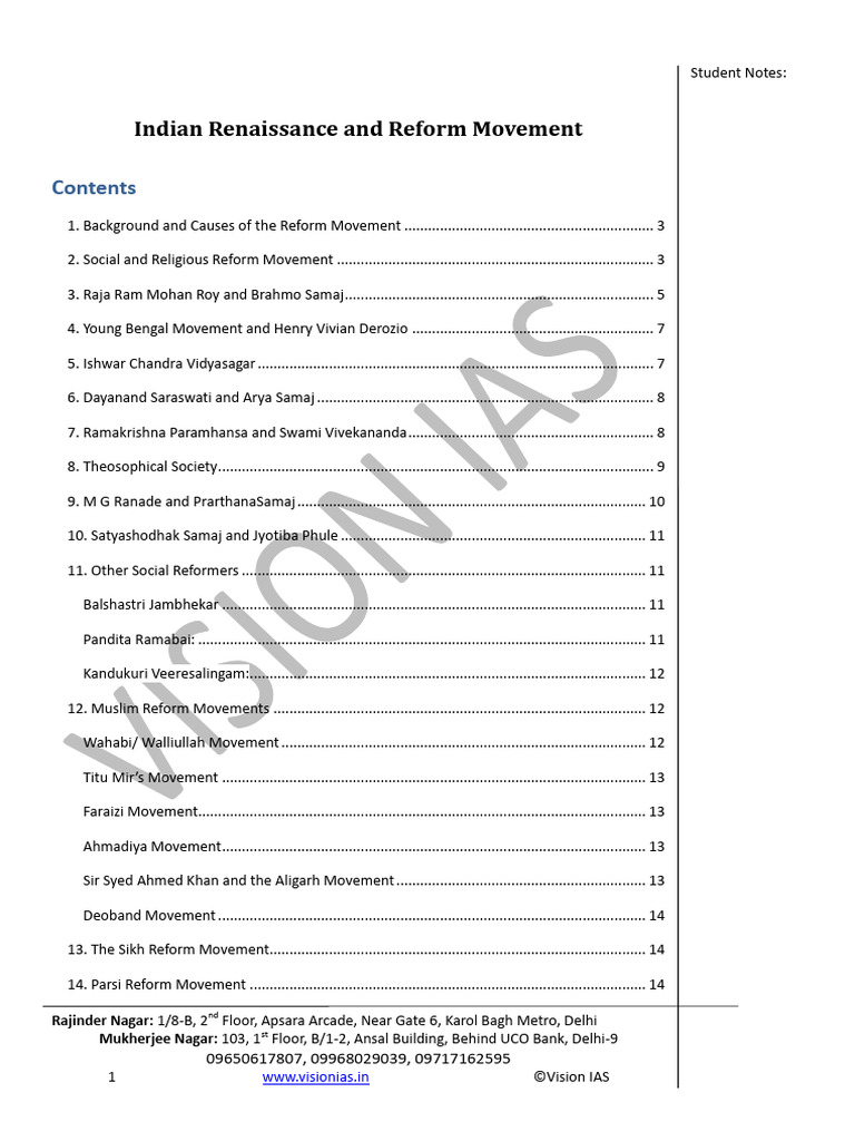 Indian Renaissance and Reform Movements | PDF | Ramakrishna