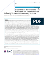 Research On The Coordinated Development of Provincial Urbanization and Carbon Emission Efficiency of Construction Industry in China
