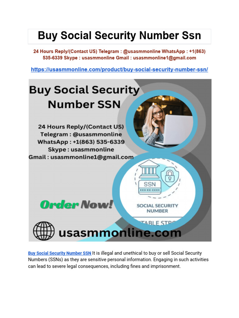 Risks of Buying Social Security Numbers | PDF | Social Security Number ...