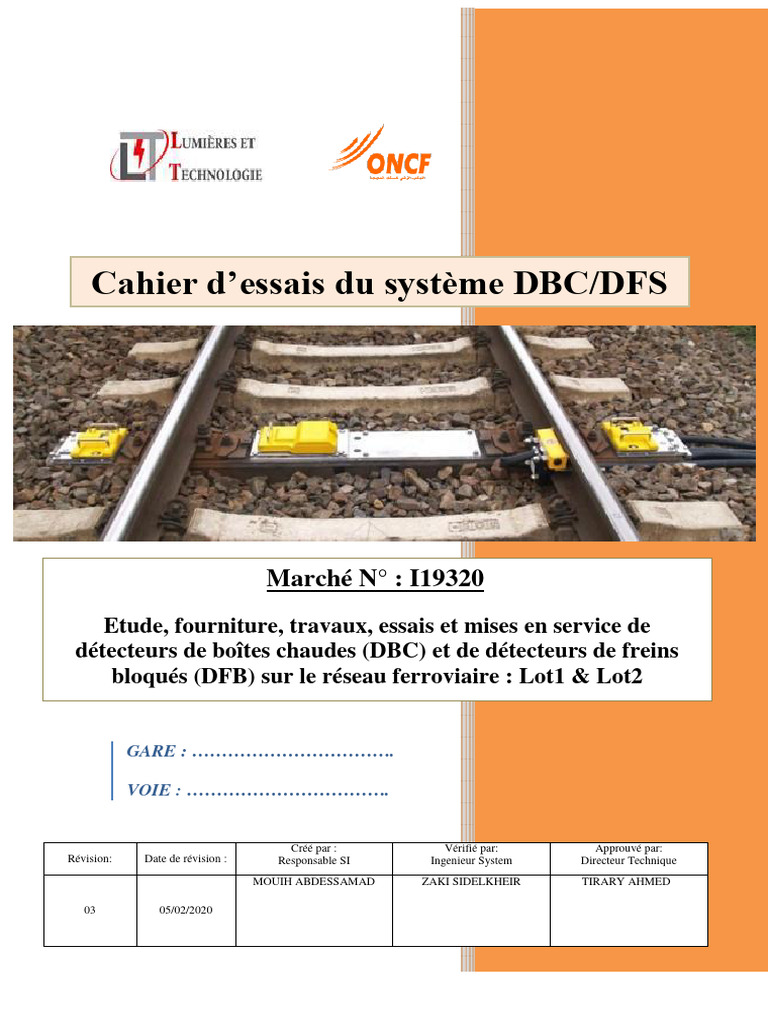 Cahier d'essais système DBC/DFS | PDF | Frein | Infrarouge