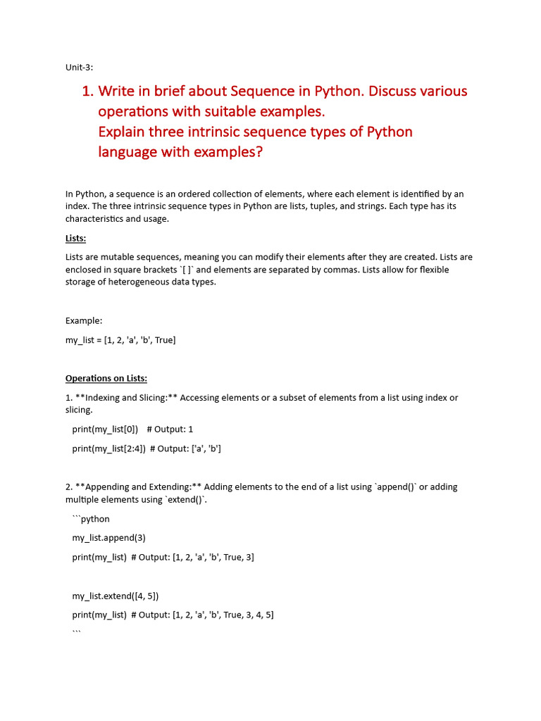Python Unit-3 Question Bank | PDF | Control Flow | Time Complexity